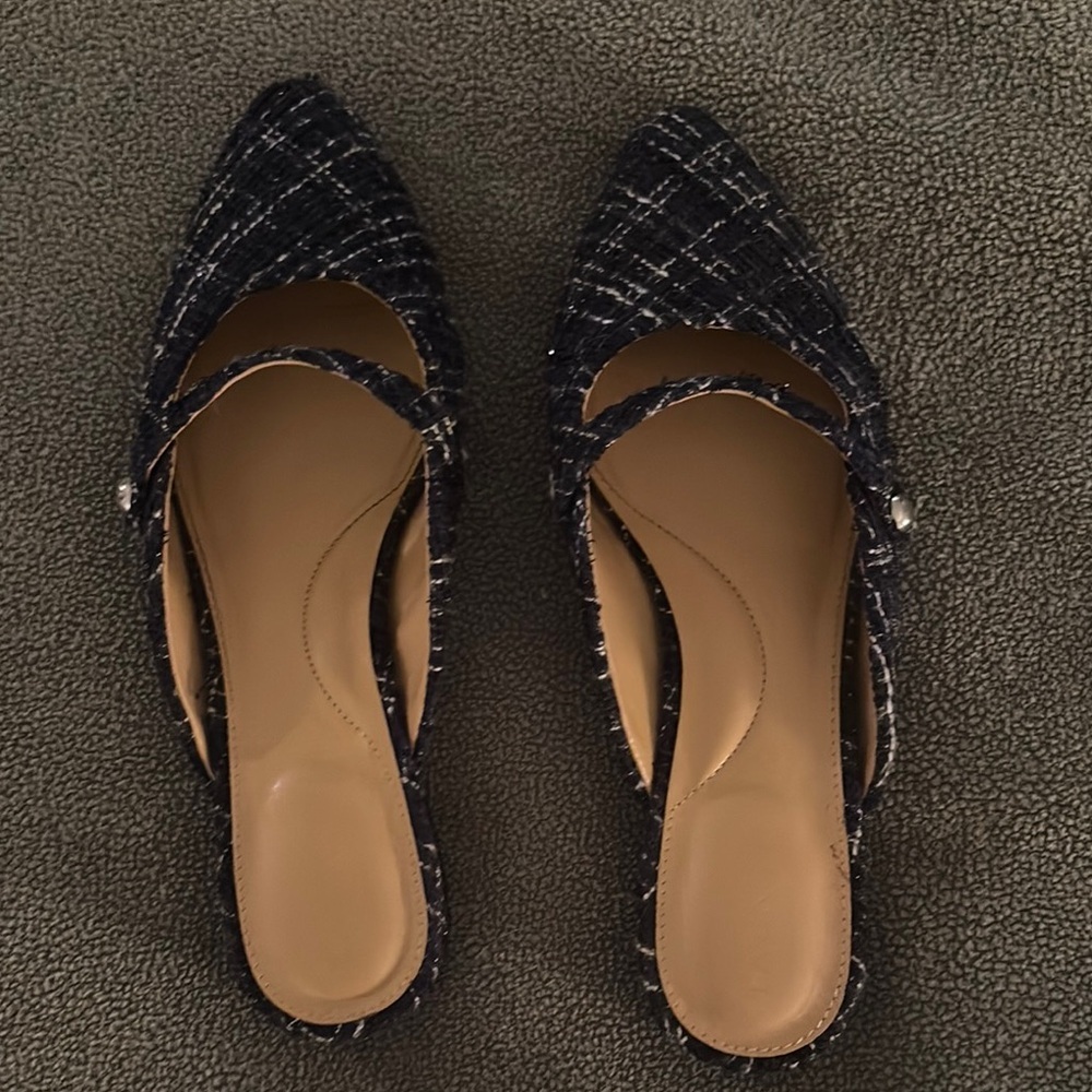Talbots Edison Black Tweed Women's Mules